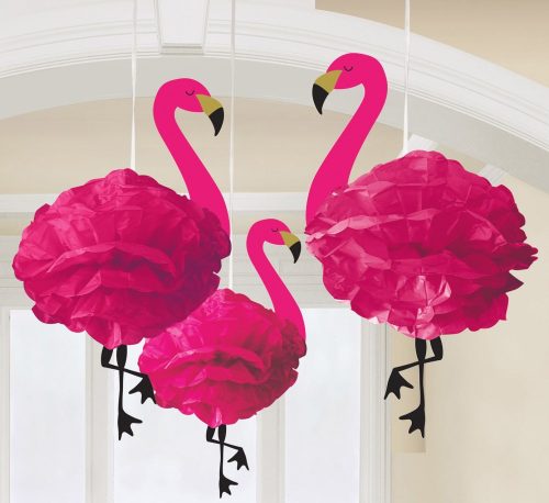 Flamingó Függő dekoráció 3 db-os