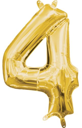 Gold, Arany mini szám fólia lufi 4-es 40 cm
