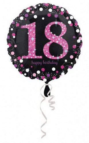 Happy Birthday Pink 18 fólia lufi 43 cm