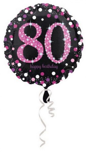 Happy Birthday Pink 80 fólia lufi 45 cm