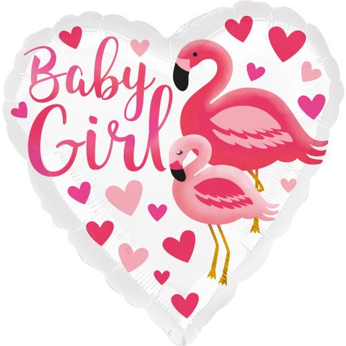 Flamingo Baby Girl fólia lufi 43 cm