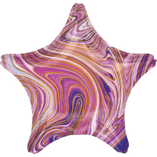 Purple Star, Lila Csillag Fólia lufi 48 cm