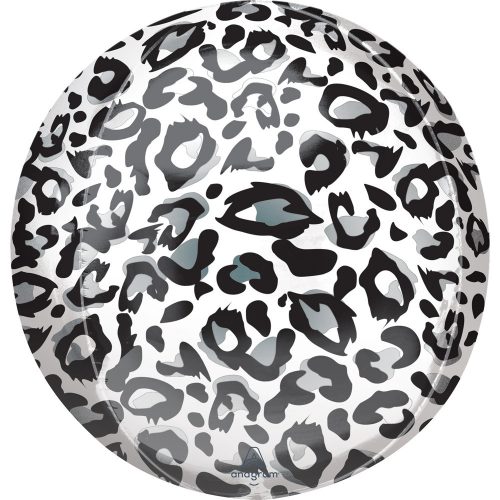 Leopárd mintás gömb fólia lufi 40 cm
