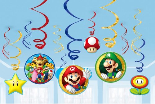 Super Mario Szalag dekoráció 12 db-os szett