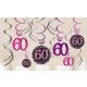 Happy Birthday Pink 60 szalag dekoráció 12 db-os szett