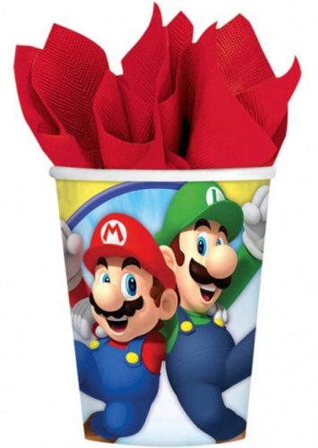 Super Mario papír pohár 8 db-os 250 ml