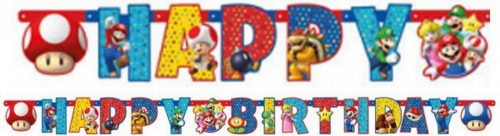 Super Mario Happy Birthday felirat 190 cm