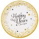 Happy New Year Golden Wishes papírtányér 8 db-os 23 cm
