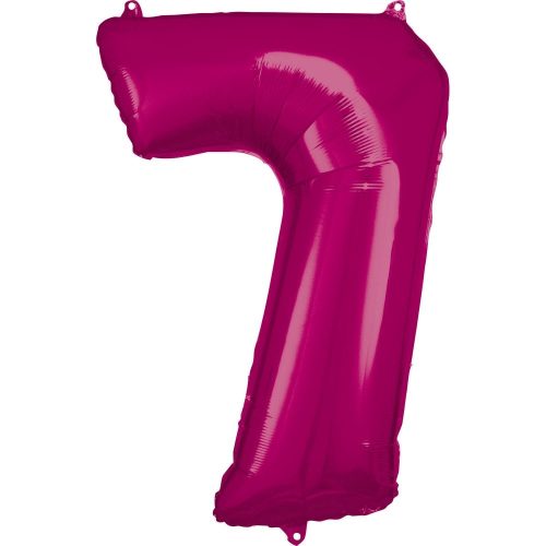 Pink óriás szám fólia lufi 7-es, 88*58 cm