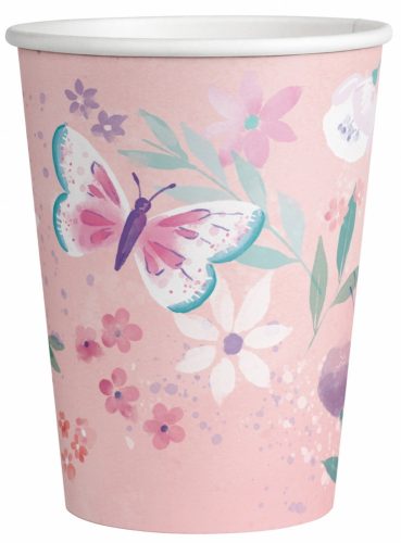 Flutter, Pillangó papír pohár 8 db-os 250 ml