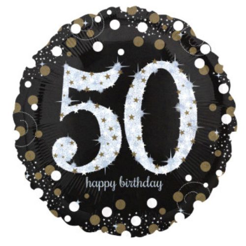 Happy Birthday Gold 50 fólia lufi 43 cm