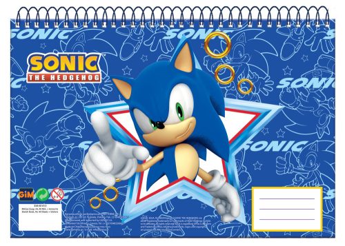 Sonic a sündisznó A/4 spirál vázlatfüzet, 30 lapos