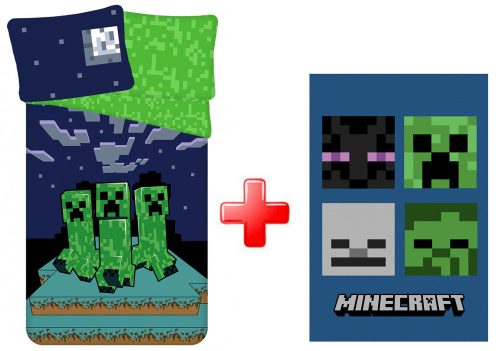 Minecraft Sssleep Tight  ágyneműhuzat és polár takaró szett