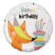 Róka Happy Birthday Fox fólia lufi 36 cm