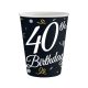 Happy Birthday 40 B&C papír pohár 6 db-os 200 ml