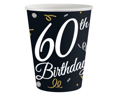 Happy Birthday 60 B&C papír pohár 6 db-os 200 ml