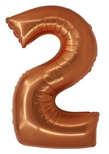 Réz 2-es Copper szám fólia lufi 76 cm