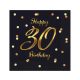 Happy Birthday 30 B&C Black-Gold szalvéta 20 db-os 33x33 cm