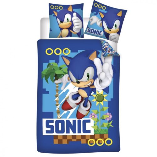 Sonic a sündisznó Coin Chase ágyneműhuzat 140×200cm, 63×63 cm microfibre