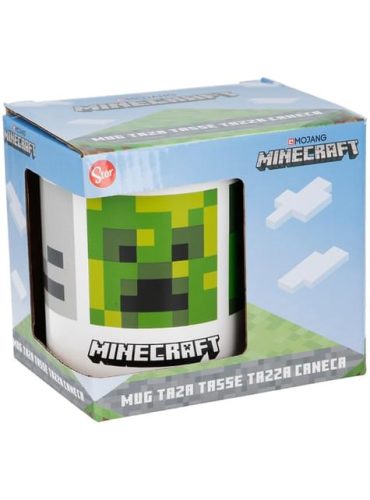 Minecraft Creeper mikrózható reggeliző kerámia bögre díszdobozban