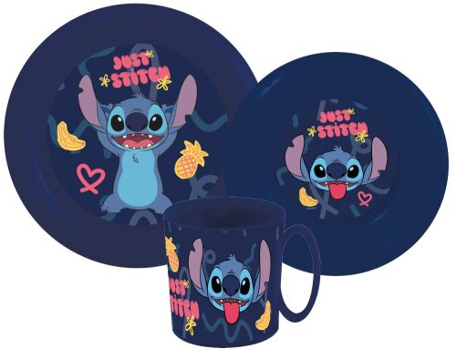 Disney Lilo és Stitch Palms étkészlet, műanyag szett bögrével 350 ml