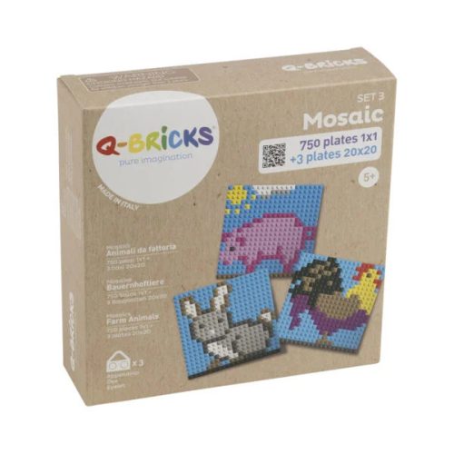 Q-BRiCKS® | Háziállatos készségfejlesztő mozaik építőjáték készlet