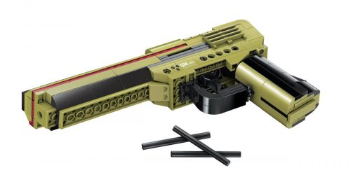 QMAN® 4802 | legó-kompatibilis katonai építőjáték | 202 db építőkocka | 3 az 1-ben: játékpisztoly, játékgépfegyver,távcsöves játékpuska – 3db töltény