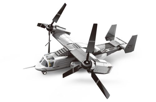 WANGE® 5006 | készségfejlesztő katonai építőjáték | 460 db építőkocka | V-22 Osprey billenőrotoros katonai repülőgép