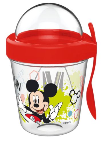 Disney Mickey pohár snack tartó fedéllel és kanállal 350 ml