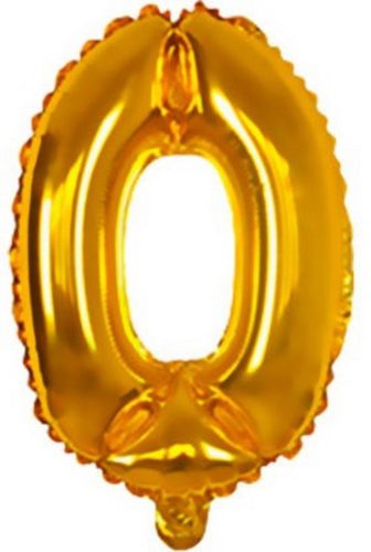 Gold, Arany mini 0-ás szám fólia lufi 33 cm