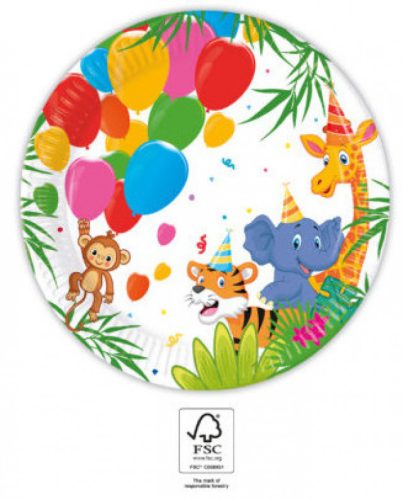 Dzsungel Balloons papírtányér 8 db-os 20 cm FSC