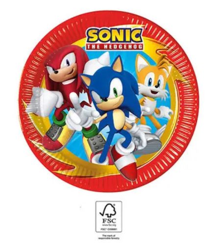 Sonic a sündisznó Sega papírtányér 8 db-os 23 cm FSC