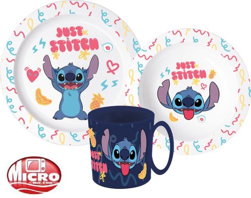 Disney Lilo és Stitch Palms étkészlet, micro műanyag szett bögrével 350 ml