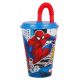 Pókember Web-Jump szívószálas pohár, műanyag 430 ml