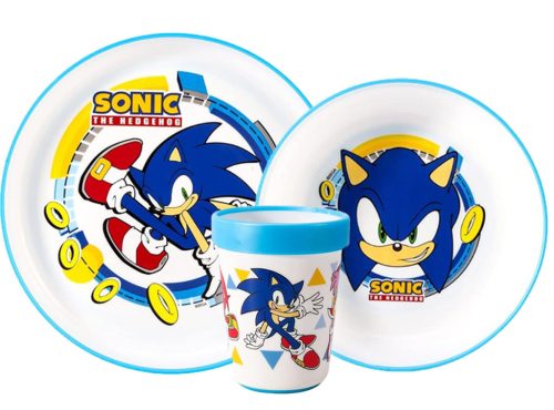 Sonic a sündisznó csúszásmentes étkészlet, micro műanyag szett